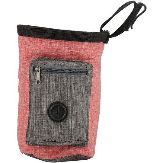 Pet Treat Bag Dog Obedience Training Waist Pouch Pet Reward Pouch Bait Bag Multifunctional Pet Storage Bag with and Built-in Poop Dispenser Bag (Red)