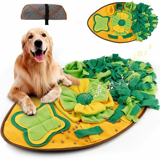 Sniff Mat Dog Trainer Puzzle Dig Mat Slow Feeding Smart Toy Dog Sniff Mat Stress Relief Foldable Blanket Non-Slip-Washable