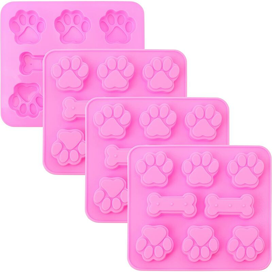 Denuotop - 2-in-1 Dog Silicone Molds for Paws and Bones, Non-Stick Food Grade Silicone Molds for Chocolate, Candy, Jelly, Ice Cubes, Treats for Dogs