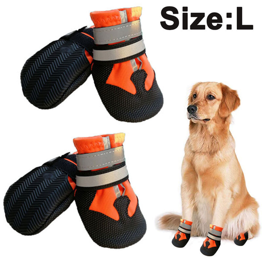 Dog Boots for Dogs Non-Slip, Waterproof Dog Booties for Outdoor, Dog Shoes for Medium to Large Dogs with Rugged Sole, l, orange