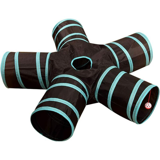 Bearsu - Cat Tunnels Crinkle Play Toys Collapsible Tube with Ball Maze Cat House Pet Interactive for Cat Puppy Kitten Rabbit