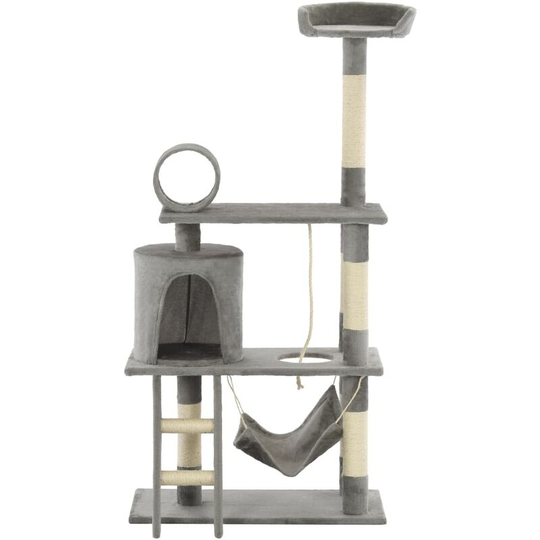 Cat Tree with Sisal Scratching Posts 140 cm Grey Vidaxl Grey