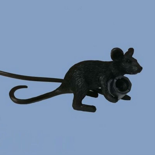 Deckon - Creative 3 Styles Resin Mouse Lamp For Bedroom, Study Desk - Black Style c