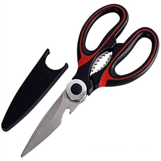 Kitchen Scissors, Multipurpose Heavy Duty Kitchen Scissors, Stainless Steel Scissors with Lid, for Chicken, Fish, Meat, Vegetables, Herbs, Nuts