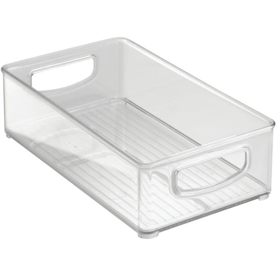 Refrigerator storage box, medium plastic food box, food storage box with handle, transparent