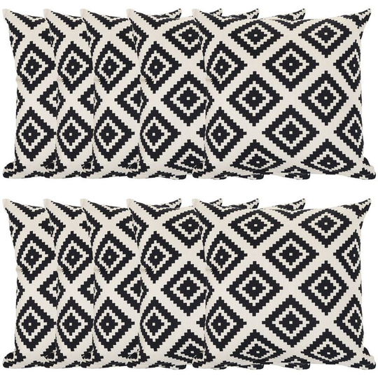 Garden Outdoor Premium Water Resistant Treated Canvas Cotton Filled Cushion (Aztec, 10pk) - Gardenista