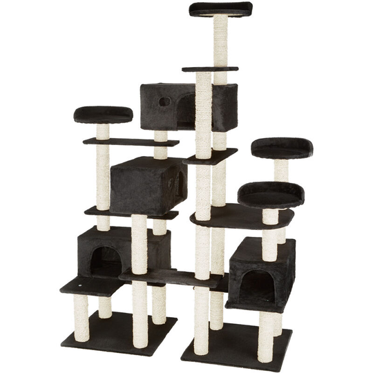 Tectake - Cat tree scratching post Entissar - cat scratching post, cat tower, scratching post - black - black