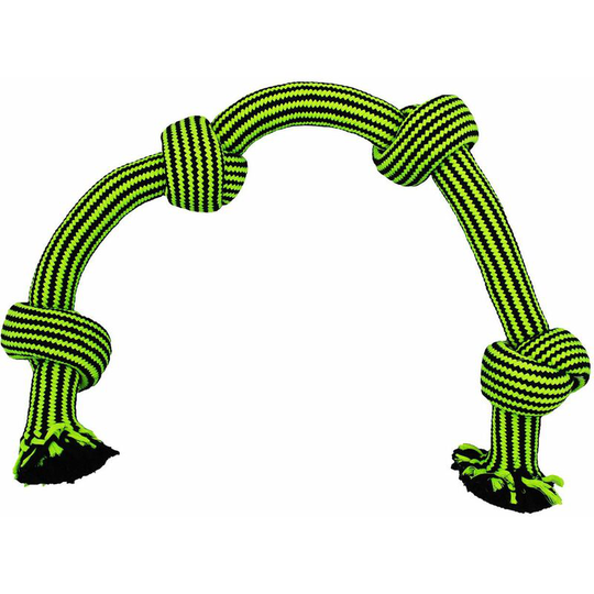 Jolly Pets - Knot-N-Chew 4 Knot Rope - Large/Xlarge Green/Black 4 Knot
