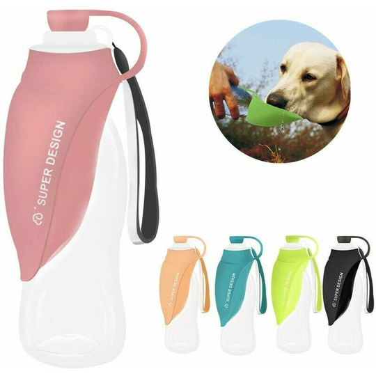 Water Dispensers Dog Water Bottle Portable Silicone Dog Water Bottle On The Go Outdoor(Pink)