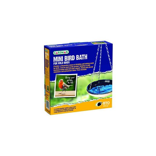 Gardman Bird Bath, Mini Blue, 23 x 6.5 x 23 cm