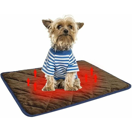 Flkwoh - Self-Heating Blanket Cats Dogs Thermal Mat Pets Waterproof Wear Resistant Non-Slip, Heating Pad for Dog Bed Machine Washable Hand Washable