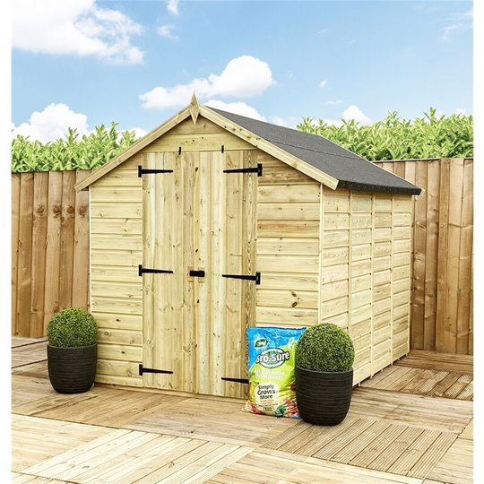3 x 6 Windowless Tongue & Groove Apex Shed + Double Doors + Low Eaves