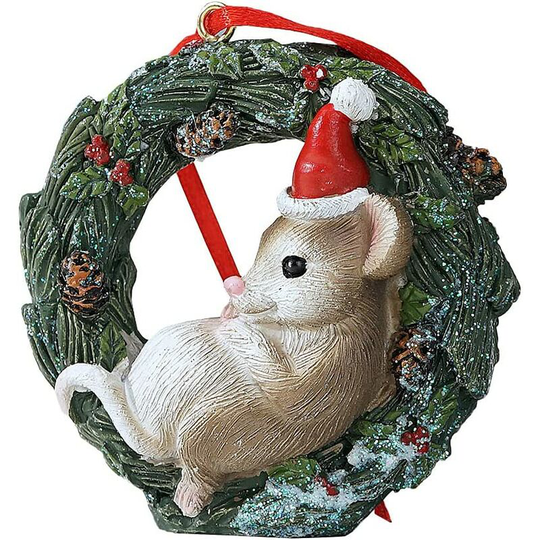 Ilovemilan - Christmas Small Animal Garland Swing Ornament Hanging Decor for Xmas Tree Home Office Room Decoration with String (New, Mouse)