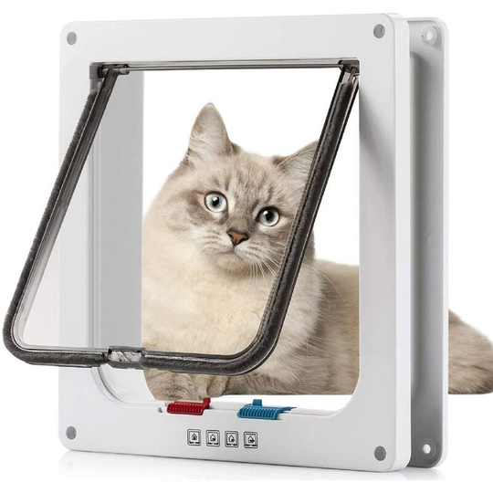 Devenirriche - Cat Flap Dog Flap 4 Way Magnetic Closure For Cats, Large Dogs 23.5 * 25 * 5.4cm Dog Door Cat Door Pet Flap, Install Easily With