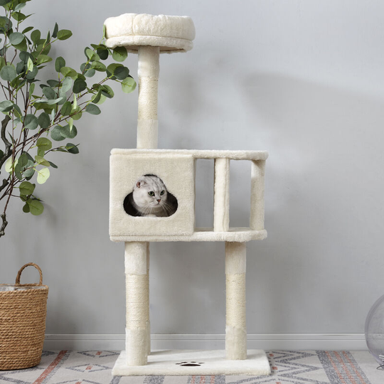 Cat scratching post Climbing tree Cat tree Height 117 cm Beige - Kartokner