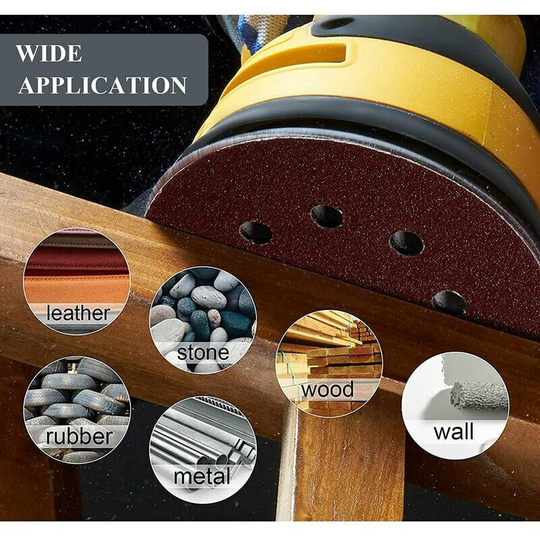 Bearsu - Sandpaper Sanding Disc Set 125mm │100 Pieces Sandpaper 8 Holes Round │ 20x P40/P60/P80/P120/P240 Grit │ Sanding Disc for Orbital Sander for