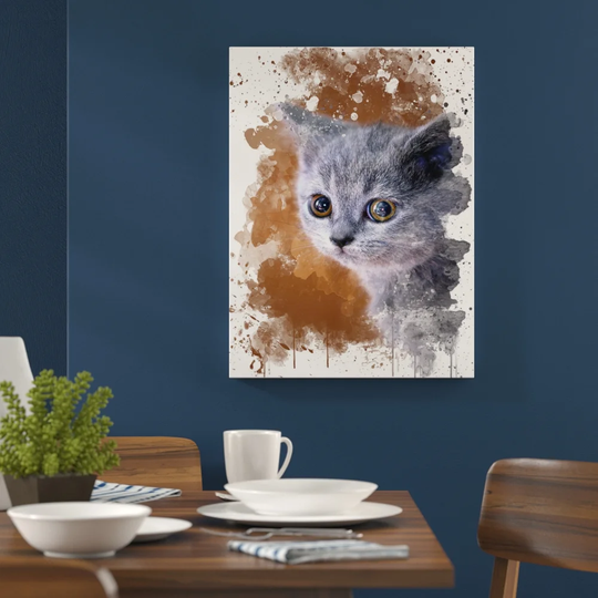 'British Blue Shorthair Kitten Cat' Graphic Art Print Poster