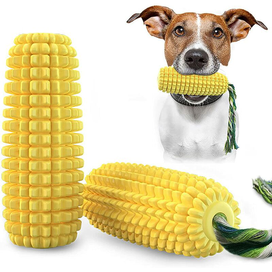 Dog Toys Dog Chew Toy Molar Corn Stick With Rope Squeaky Interactive Toy For Dogs Puppy Pets