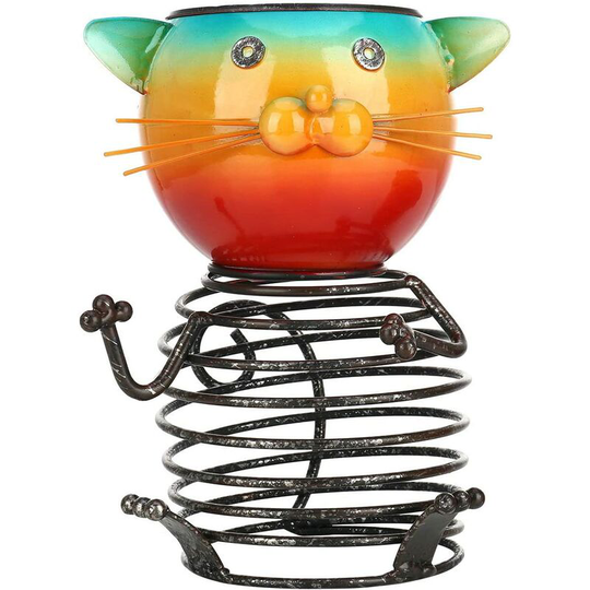 Perle Rare - Cat Flower Pot Iron Cat Animal Styling Handmade Indoor Outdoor or Garden Large Decoration Rose