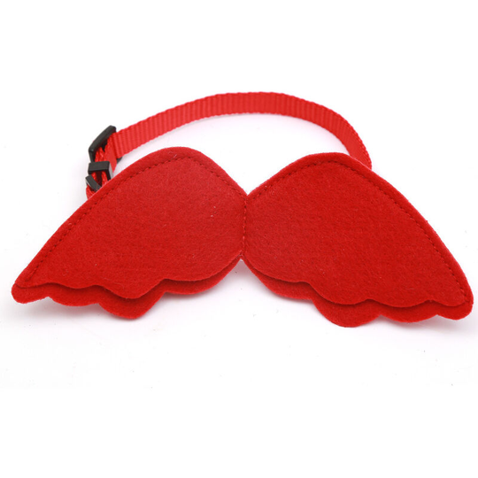 Cat Angel Wing Collar Bell Nylon Ribbon Cat Supplies Pet Necklace Accessories for Kitten Necklace (Red