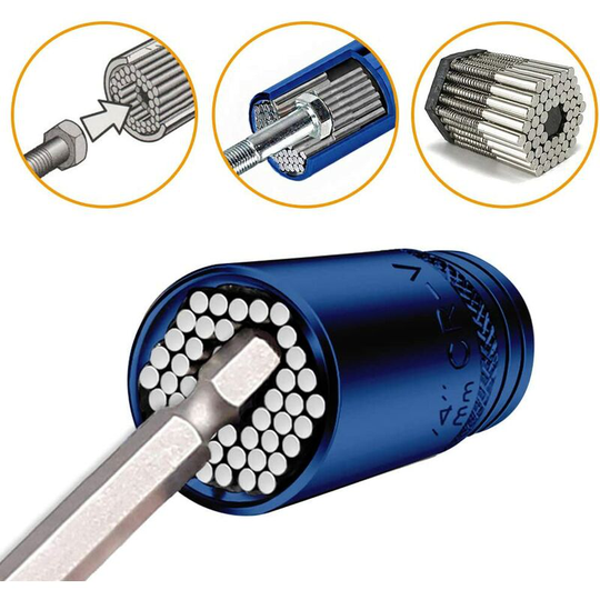 Universal Socket Set Father's Day Gifts for Men - For Men, 7-19mm Multi-Function Hand Tool Repair Tool Kit, High Hardness Steel, with Electric Drill