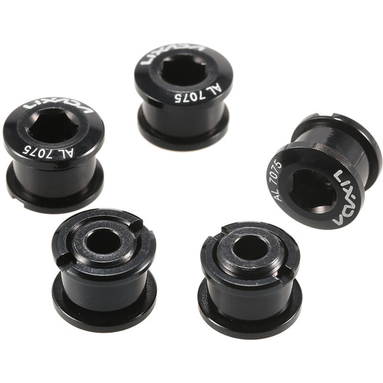 Lixada - Set of 5 Chainwheel Bolts 7075 Aluminum Alloy Crankset Single/Double Chainring Bolts & Nuts Set Bicycle Accessories,model:Black Single