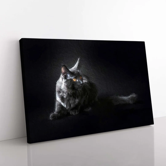 Maine Coon Kitten - Wrapped Canvas Painting