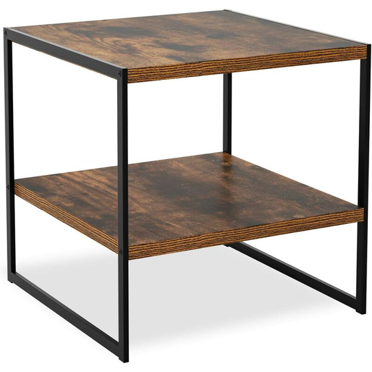 Gizcam - End Table, Industrial Side Table, Easy to Assemble, Coffee Table, for Coffee Laptop, with Metal Frame and Rolling Castors, for Living room,