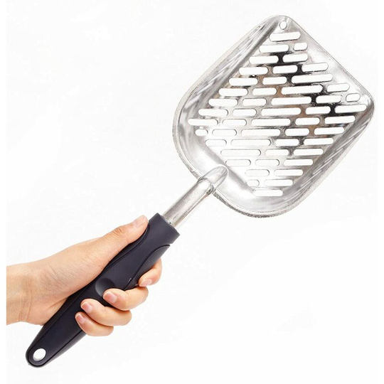 Metal Cat Litter Shovel, Aluminum Alloy Litter Shovels with Rubber Handle for Pets Durable Pet Sifting Shovel