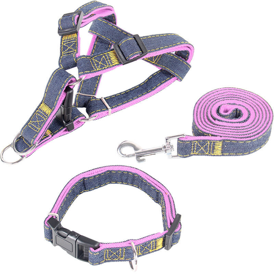 Pet Leash, Cowboy Chest Harness, Dog Traction Collar, Dog Leash, Pet Supplies (Pink, m)