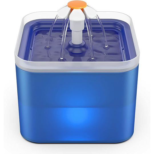 Thsinde - Quiet Cat and Dog Drinking Fountain, 2L Cat Fountain, Triple Filtration Cat Drinking Fountain, Blue