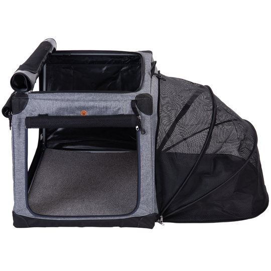 Portable Pet Home - Size M: 76 x 50.5 x 48cm (L x W x H) - Grey