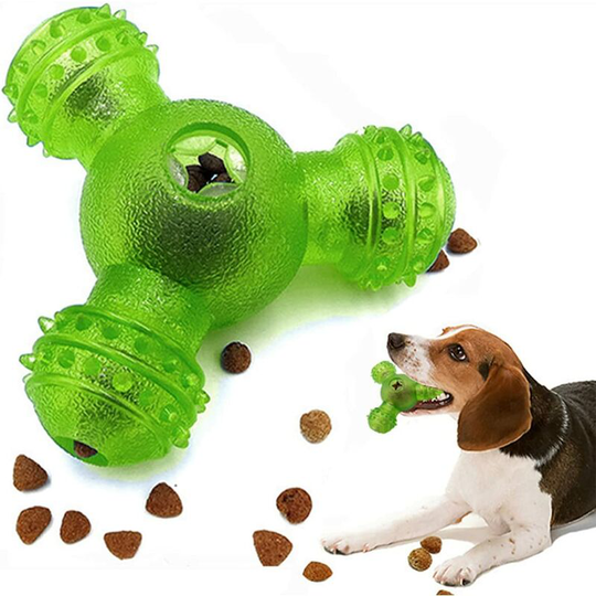 Aougo - Dog Treat Toy, Rubber Dog Chew Ball Clean Teeth Non-Toxic Bite Resistant Toy, Balls for Dogs, for Medium Dog Hunting and Playing (Green)