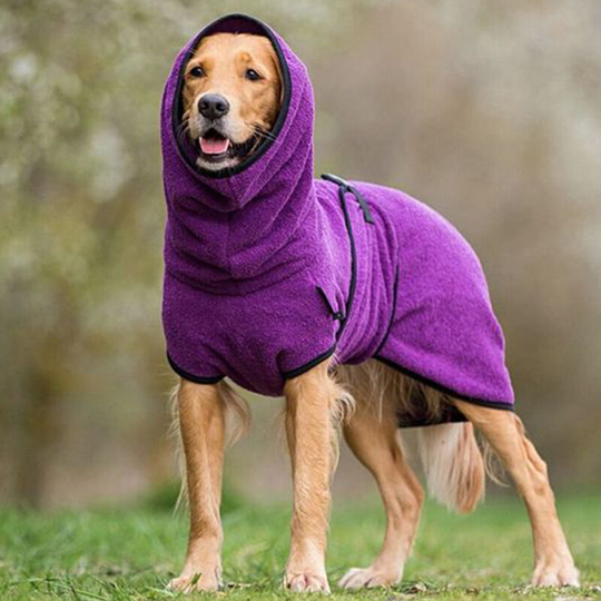 Pet Dog Clothes Terry Cloth Drying Bathrobe Coat Puppy Warmer Apparel