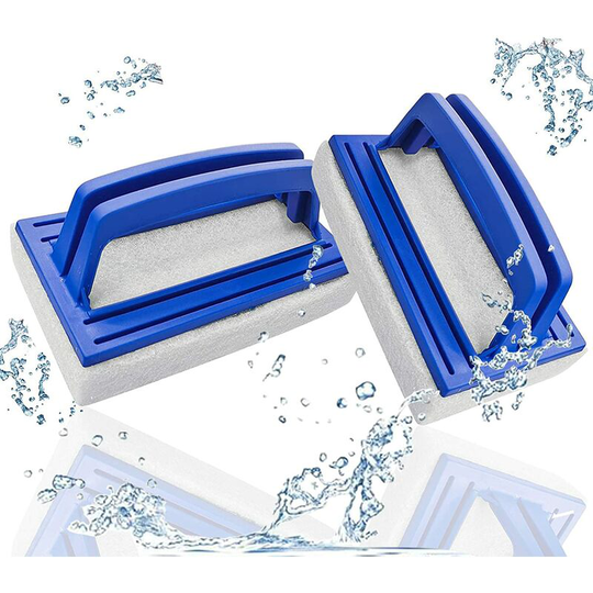 Dksfjkl - 2 Pieces Pool Sponge Brushes Pool Wall Brush Pool Brush Cleaning Tools Pool Brush with Scrubber Handle for Waterline, Spa and Aquarium