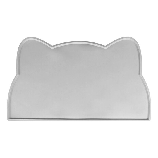 Cat Food Mat, Non-Slip Silicone Dog Bowl Mat Waterproof Cat Feeding Mat Stop Food Spills and Water Damage on the Floor Pet Food Mat (Gray)