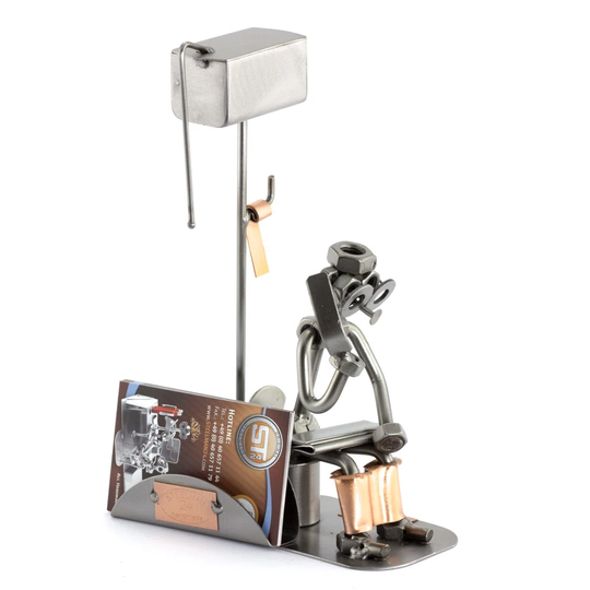 Toilet Man with Mobile Phone Screw Man Place Card Holder