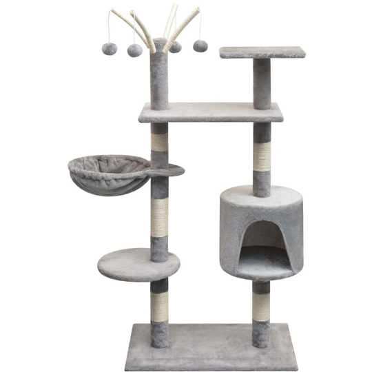 Cat Tree with Sisal Scratching Posts 125 cm Grey Vidaxl Grey