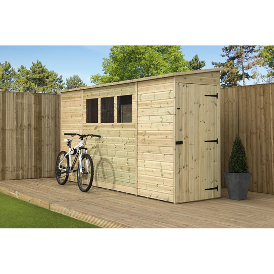 3 ft. W x 9 ft. D Shiplap Pent Wooden Shed