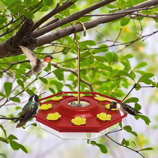Hummingbird Feeder, 16 oz Fluid Hummingbird Feeder for Outdoor, Hanging Bird Feeder with 8 Feeding Ports, Easy to Fill & Clean, Not Easy to Leak