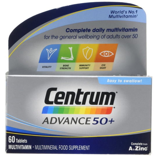 CENTRUM ADVANCE 50 Plus Multivitamin Tablets, Pack of 60