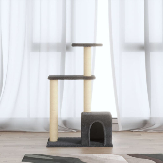 Cat Tree with Sisal Scratching Posts Dark Grey 71 cm