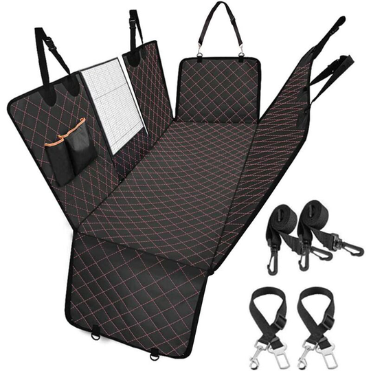 Hiasdfls - Dog Car Seat Covers with Safety Belt, Transport Dog in Car with Viewing Window Waterproof Backseat Seat Cover for Car/SUV/Travel