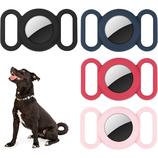 Groofoo - Airtag Silicone Dog Collar for gps Tracking, Protective Cover Compatible with Apple Airtag Safety and Anti-Lost, Collar for Dog and Cat (4