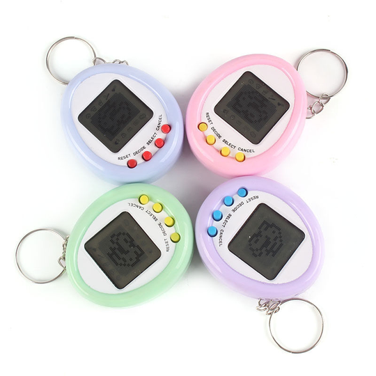 4-piece nostalgic electronic pet gift keyring education fun virtual network pet toy gift christmas pet toy