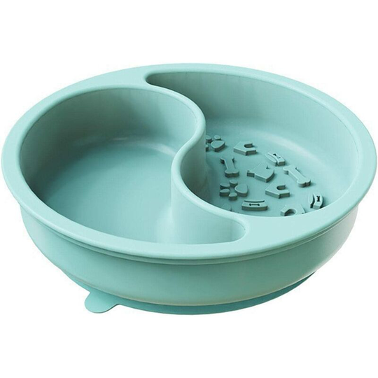 Perle Rare - Puppy Bowls, Design 2-in-1 Bowl for Dog Food and Water | Spill-Free Non-Slip Silicone Bowls with Suction Cup, Green