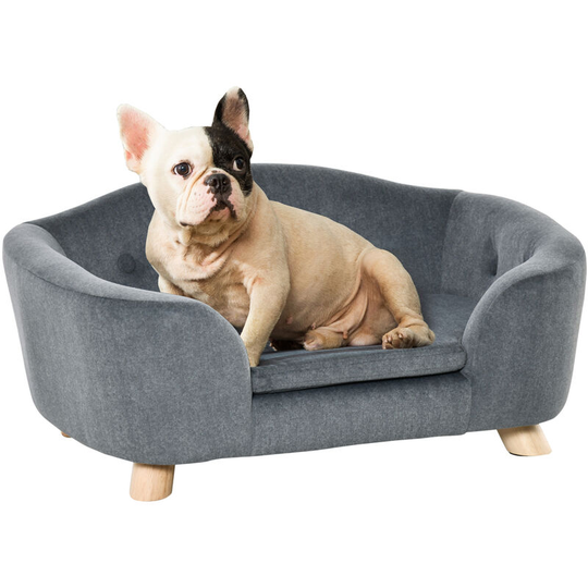 Dog Sofa Bed w/ Removable Soft Cushion for xs Size Dogs - Grey - Grey - Pawhut