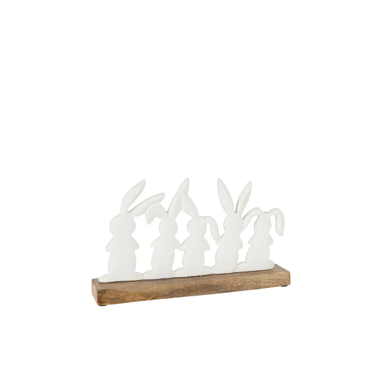 Rabbits on a Row Figurine