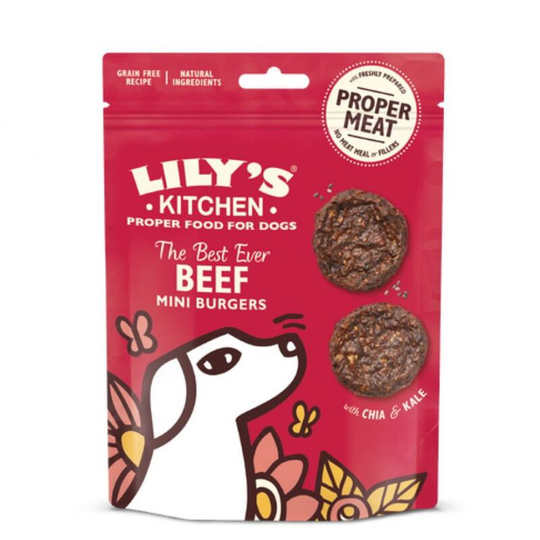 Mini Burgers Beef Dog Treats (70g) (Dark Brown) - Dark Brown - Lilys Kitchen