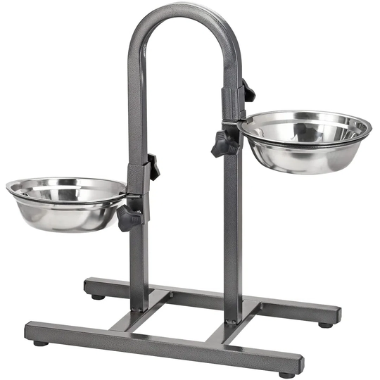 Iron Stand U Shaped Adjustable Raised Pet Bowl